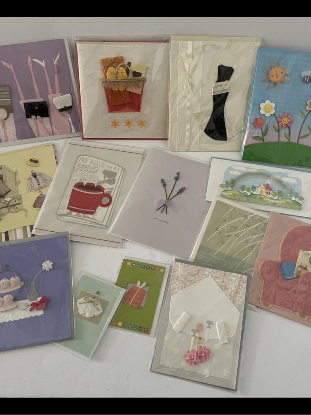 Assorted Greeting Cards - Floral, Fashion & Cute Designs